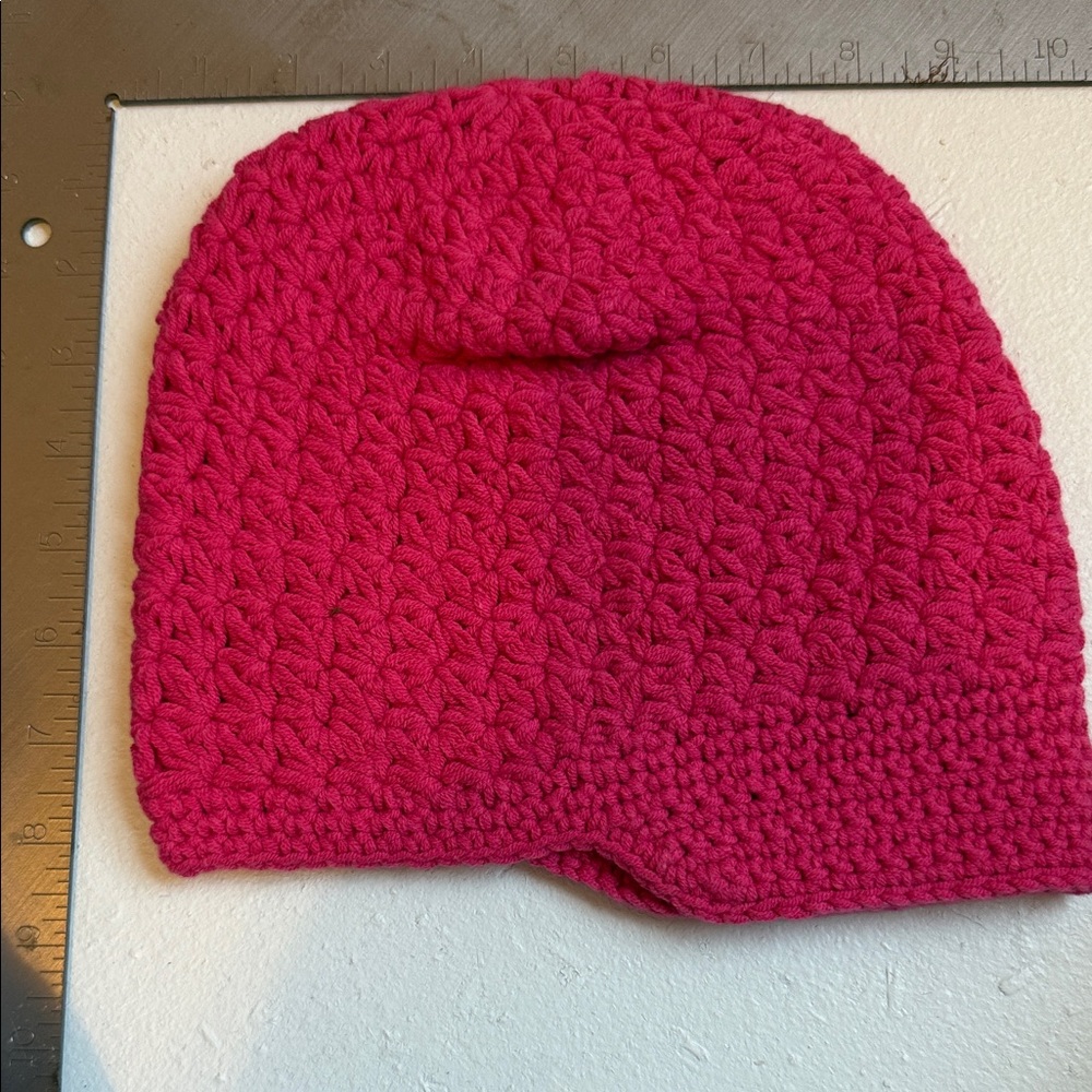 LeLaLo Kids Crochet Hat - Vibrant Pink child sized